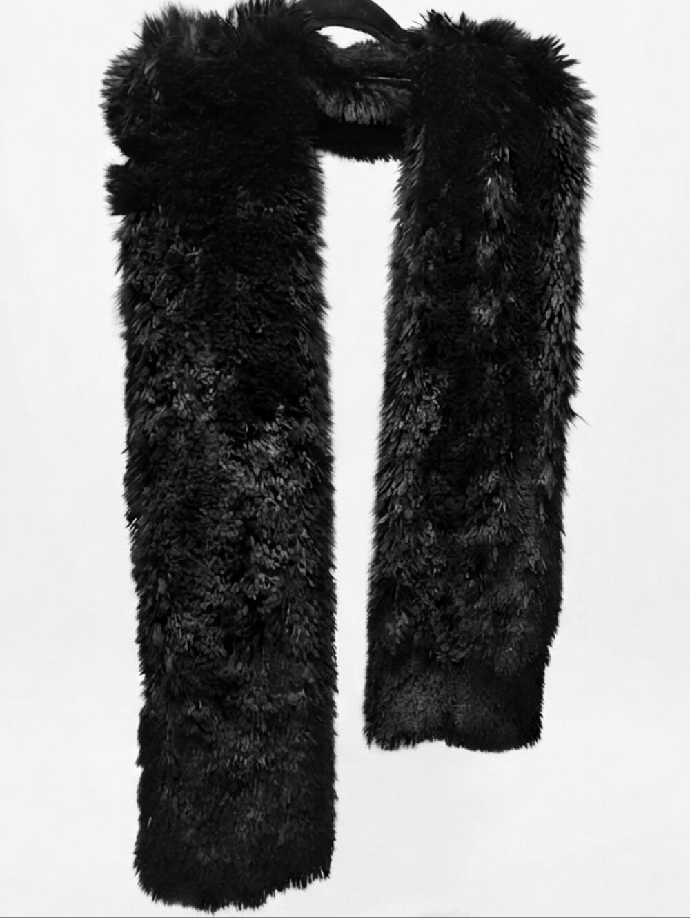 Beloved Millinery Long Fabulous Black Faux Fur Luxurious Scarf Neck Wrap